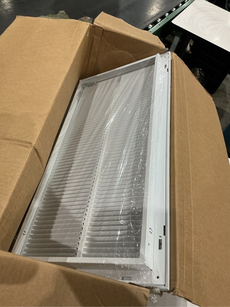 Condition photo showing Good Condition for 14x30 return air grille [duct opening size] return vent cover for wall or ceiling,steel return air grill removable face/door for 1 inch filters(14"w x 30"h [duct opening])