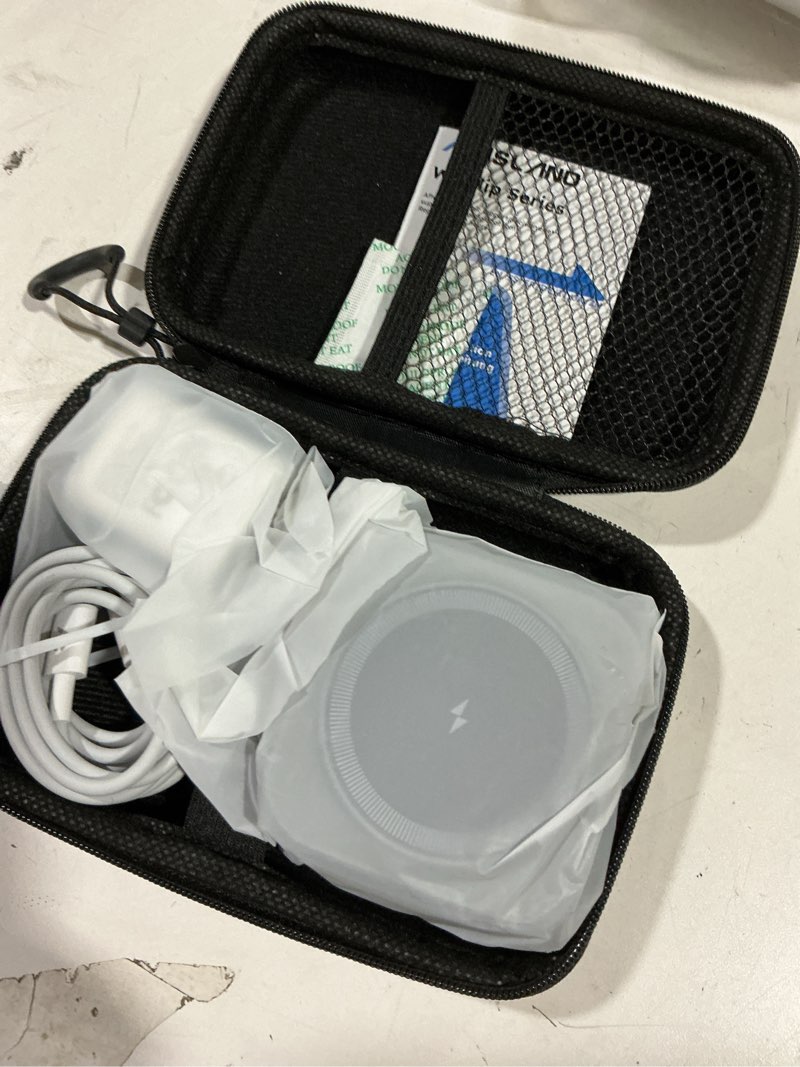 Condition photo showing New/Like New for 5-in-1 Wireless Charger for MagSafe, AC ISLAND Portable Travel Charging Station, 35W Max Fast Foldable Magnetic Stand, Evolved for iPhone 17-12 & Air Series, Apple Watch, AirPods (with 35W Adapter) Gray