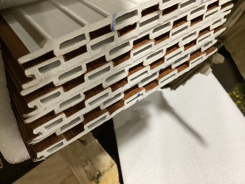 Condition photo showing Good Condition for art3d slat wall panels, wpc soundproof 3d wall paneling for interior wall decor, tv background, 8-pack 96 x 6 in. teak 96 x 6 x 0.3 inches teak