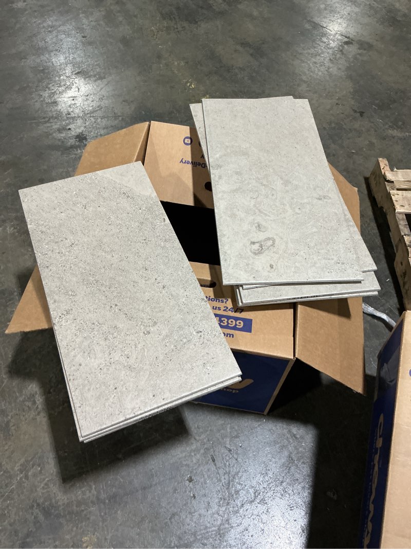 Condition photo showing Good Condition for Harbor Gray 12-in x 24-in Matte Porcelain Floor and Wall Tile ( 1.95-sq ft Piece ) (BIDDING ON 9 tiles) 