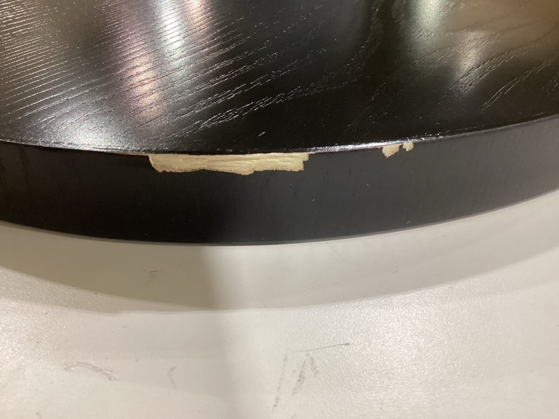 Condition photo showing As Is for Round Shape Solid Meals Serving Tray Tea Coffee Snack Plate Home Kitchen Restaurant Trays 37.5cm(Black)