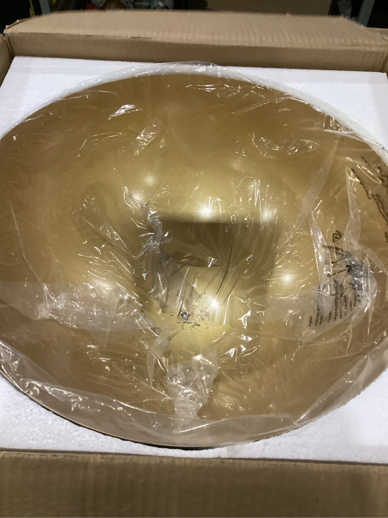 Condition photo showing As Is for black and gold ceiling light - 17.7 inch black large farmhouse dome dining room chandelier 5-lights kitchen island pendant hanging lighting modern foyer entryway hallway 17.71 inch