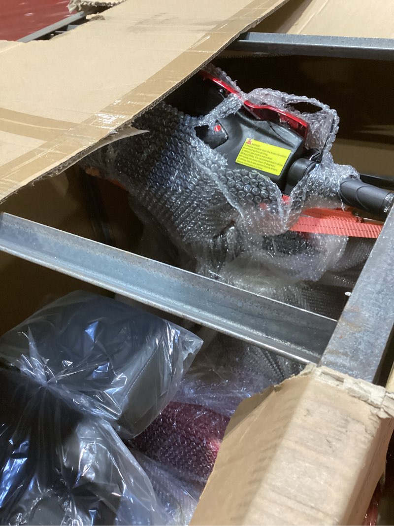 Condition photo showing As Is for vevor heavy duty 4-wheel mobility scooter, powerful 1000w brushless motor, 500 lbs capacity, 21.5 miles long range, all terrain mobility scooter with lockable trunk for seniors & adults vista quater - red