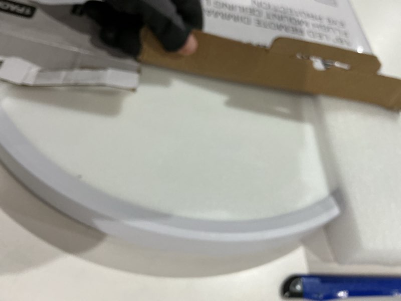 Condition photo showing Good Condition for 1pack 16 inch remote control dimmable led flush mount ceiling light panel,32w 3840lm,2700k-6000k adjustable color,ultra thin round white ceiling light fixture for hallway kitchen bedroom home office remote control dimmable-16in-1pack white