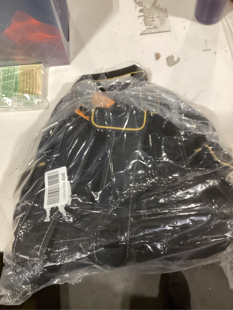 Condition photo showing Good Condition for Tool Backpack, Heavy-Duty Tool Bag Backpack with Waterproof Molded Base, Multiple Pockets tool rucksack, tool bag organizer for electrician,Black/Yellow
