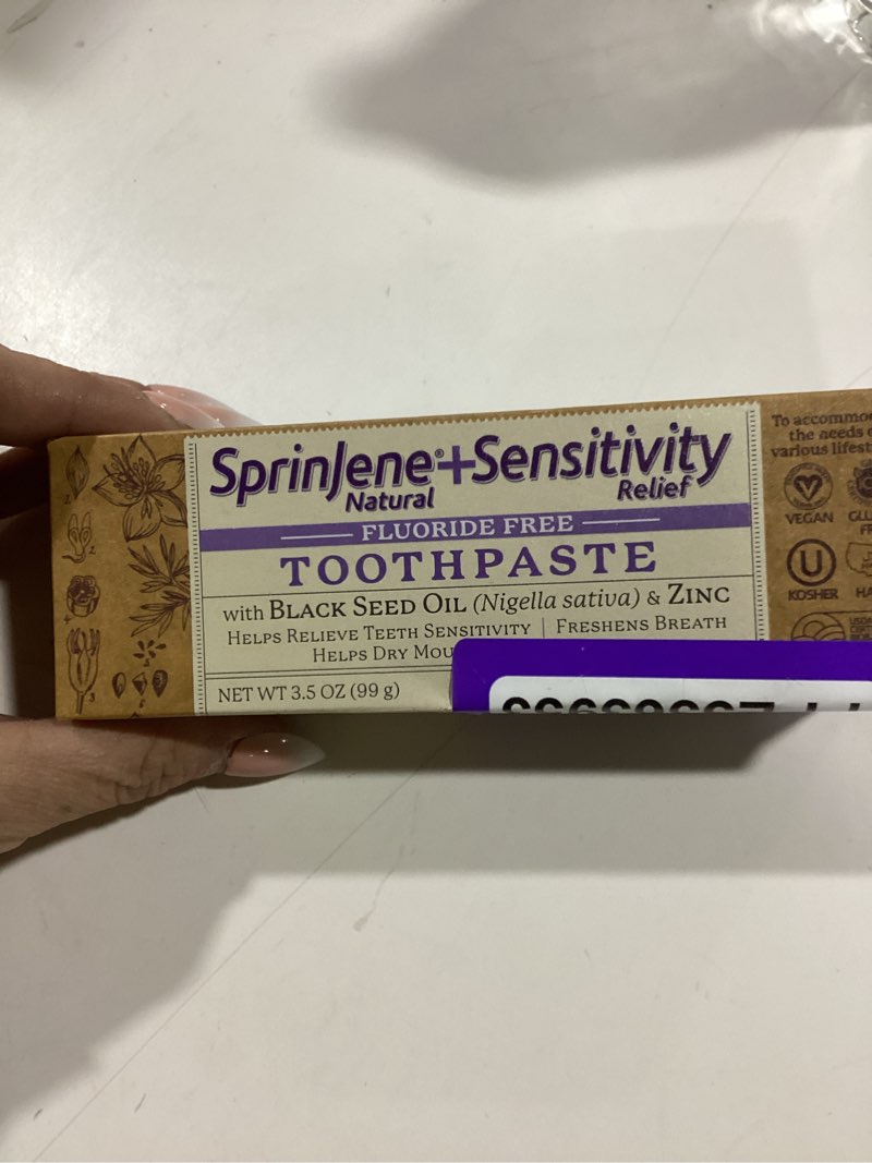 SprinJene White Boost Natural ™ Sensitivity Fluoride Free Toothpaste