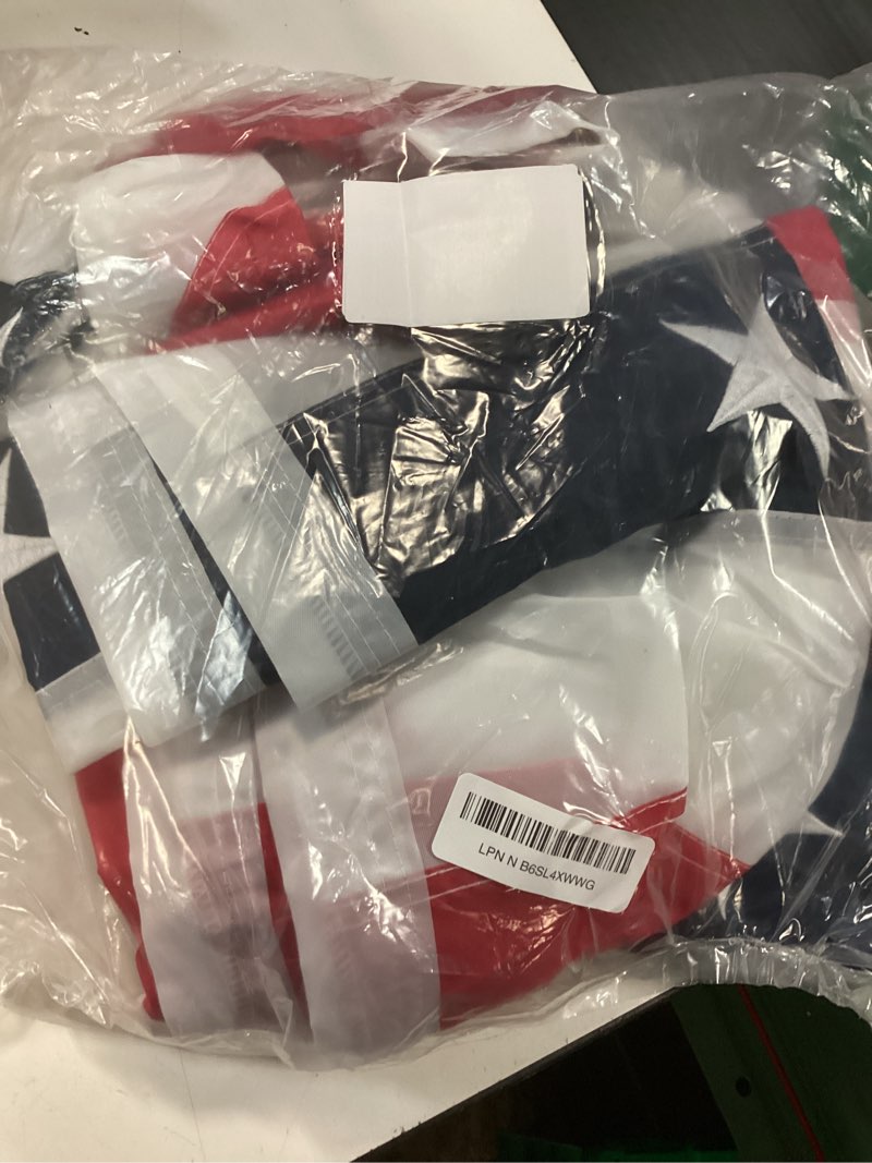 Condition photo showing Good Condition for 4pack american bunting flags 2x4ft usa pleated fan flag 4th of july patriotic decorations flag embroidered stars & sewn stripes canvas header brass grommets decor outside porch garden 2x4ft-4pack-4th of july-fan