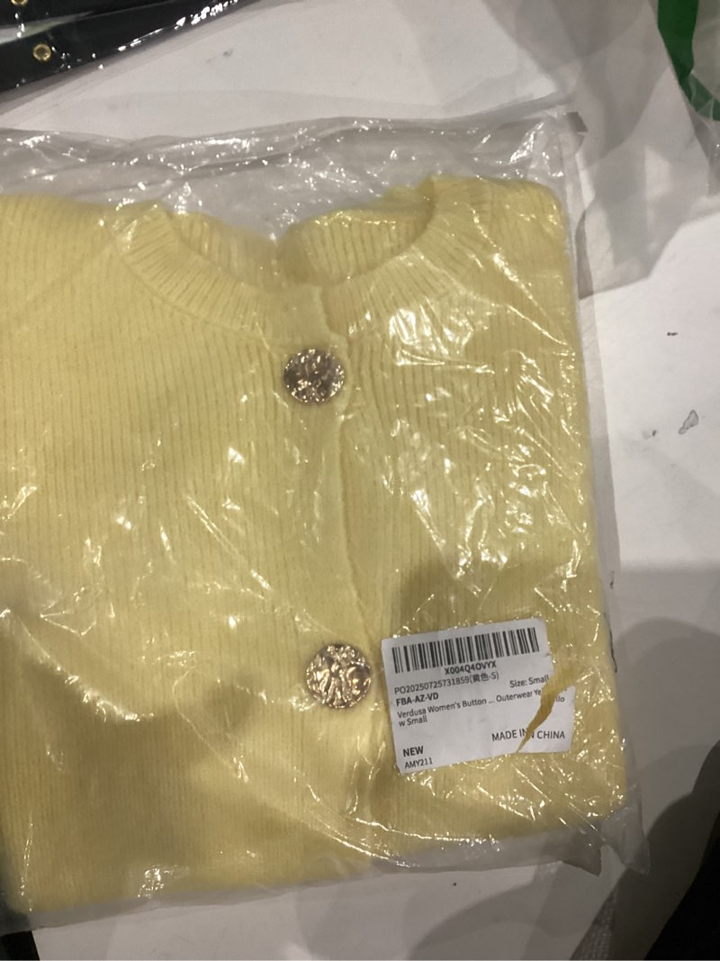 Condition photo showing New/Like New for Verdusa Women's Comfiest Airport Outfits Button Cardigan Sweaters Fall Ribbed Knit Outerwear