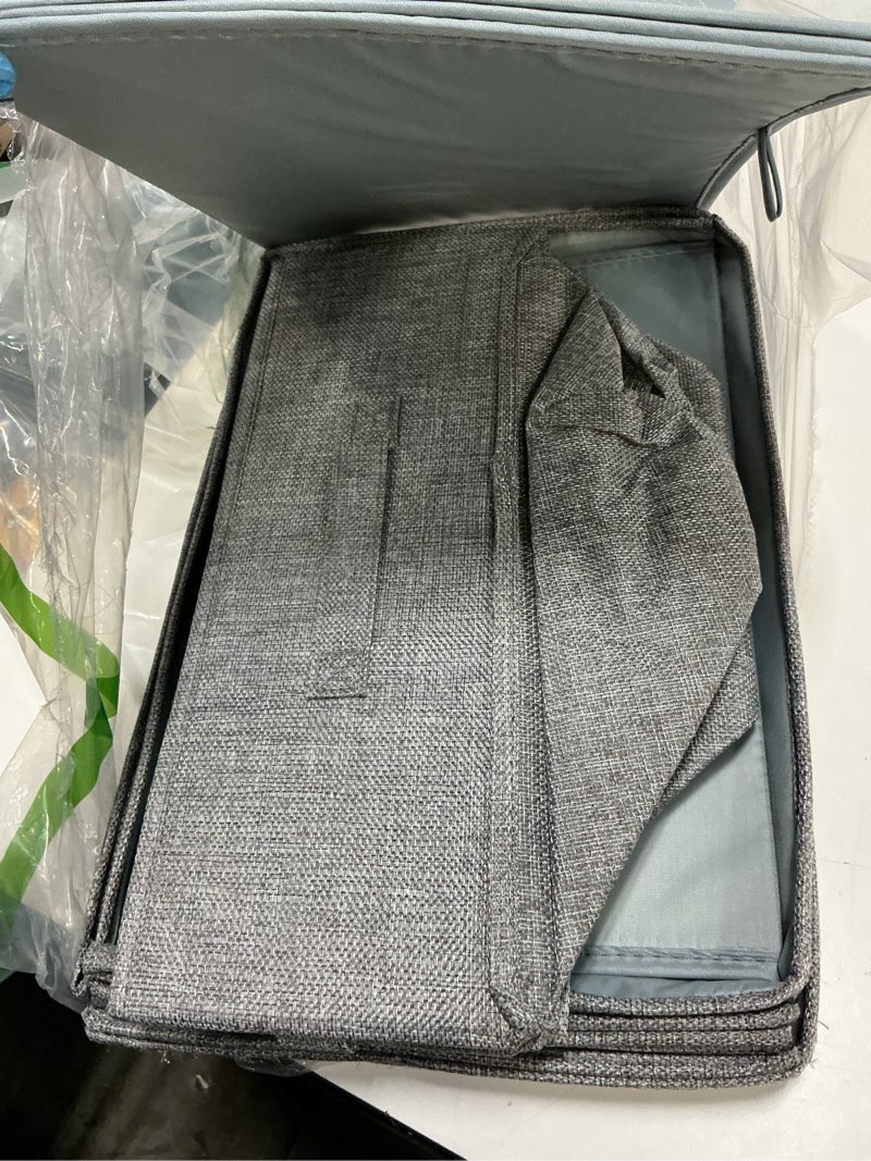 Condition photo showing Good Condition for punemi under bed storage with lids, 2 pack large underbed storage containers clothes w/ 3 handles, foldable low profile stackable drawer organizer bins box for blanket shoe bedroom, 31.1*15.7*6inch grey-2pack 6 inch tall