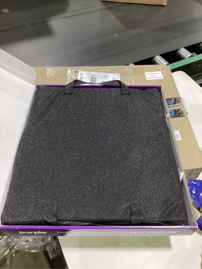 Condition photo showing New/Like New for purple double seat cushion 18  x 16   pressure reducing gelflex grid  ideal for soft or hard seats