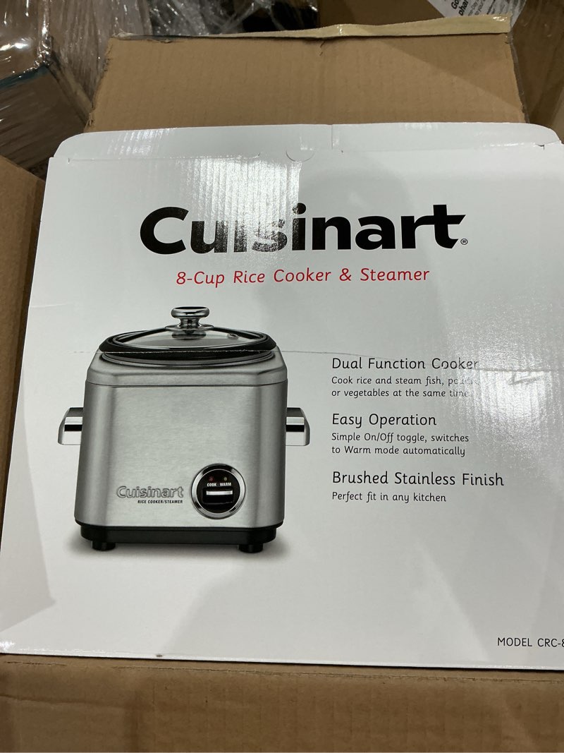 cuisinart 8-cup rice cooker, silver, crc-800nas
