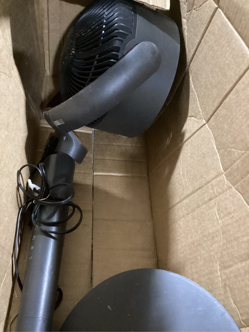Condition photo showing As Is for Dreo Fan for Bedroom, 120° Oscillating Standing Fans, Quiet Floor Fan with DC Motor, 100ft Pedestal Fans for Room, 9 Speeds, 4 modes, 20dB, 120° Manual Vertical, 37-42" Adjustable Height, 9H Timer Grey