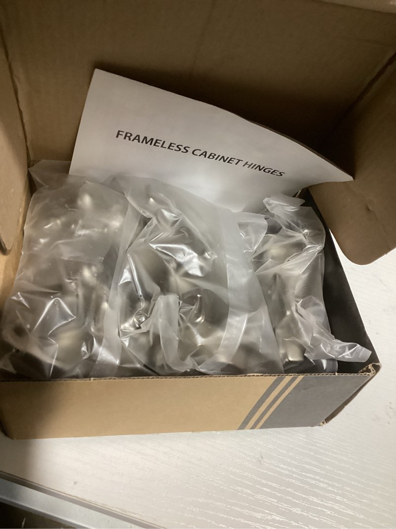 Condition photo showing Good Condition for chibery 10 pack frameless inset soft close concealed european hinges, self closing satin nickel, 105 ° open angle 4d adjustment, speed control, clip on, stainless steel for cabinet door 10 pack inset