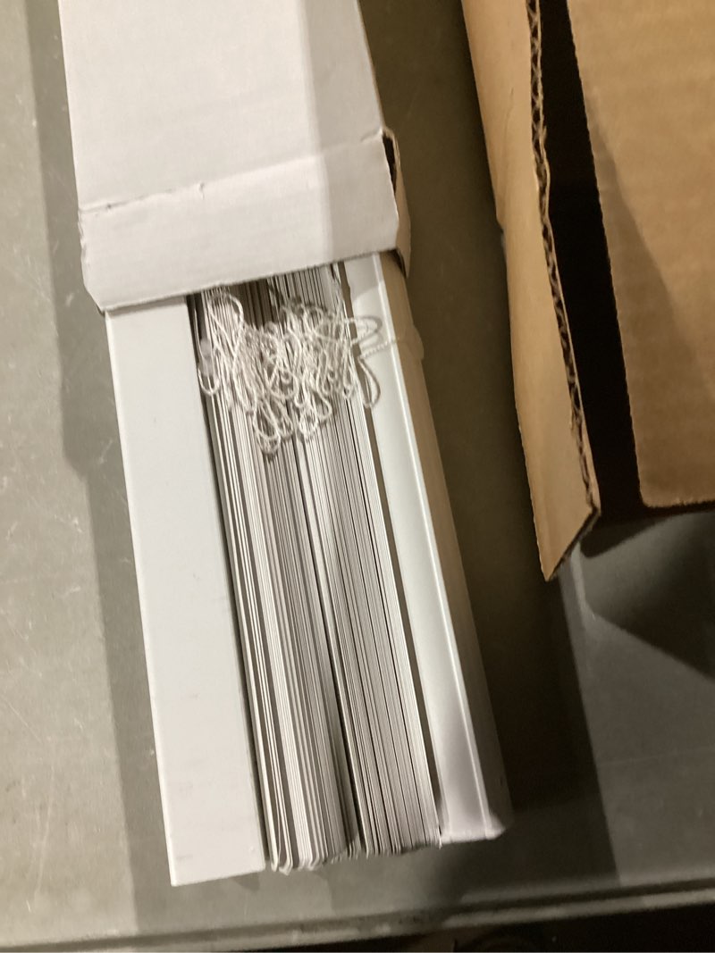 Condition photo showing Good Condition for Cordless Light Filtering Mini Blind - 31 Inch Width, 48 Inch Length, 1" Slat Size - Pearl White - Cordless GII Morningstar Horizontal Windows Blinds for Interior by Achim Home Decor 31"W x 48"H Pearl White