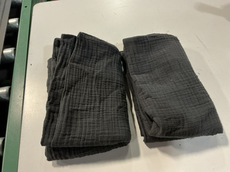 Condition photo showing As Is for organic cotton gauze sham set, standard, charcoal