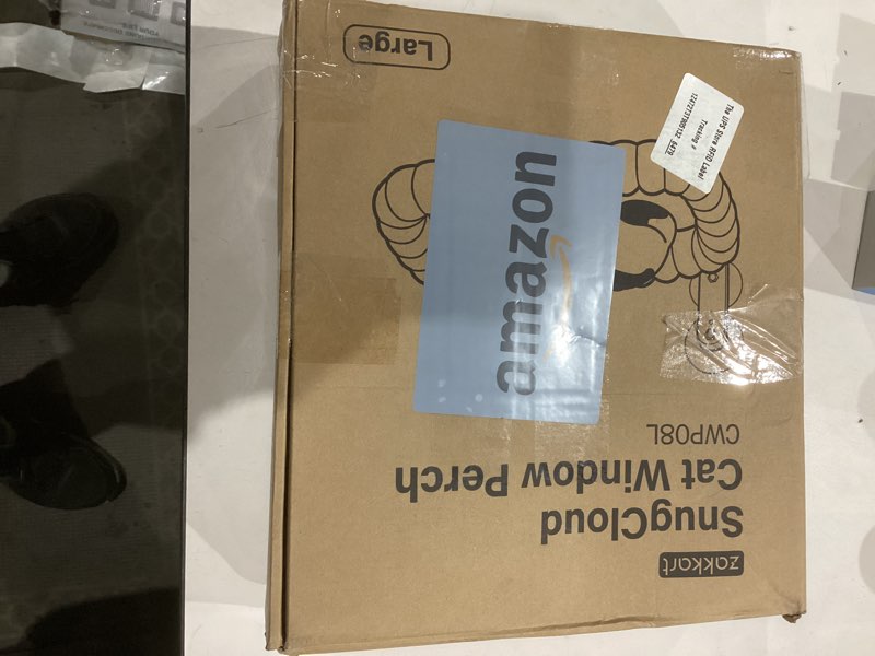 Condition photo showing Good Condition for Zakkart SnugCloud Foldable Cat Window Perch - Cordless, Ultra Soft Machine Washable Bed with 4-Sided Bolster, Metal Frame - Window Hammock for Large Cats and Kittens (Cream White, Large) Cream White Large (25.6"x16.5")