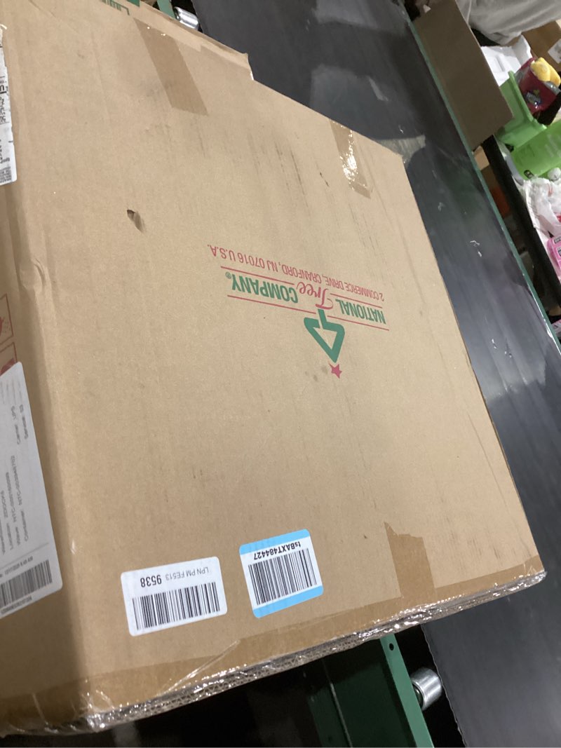 Condition photo showing Good Condition for National Tree Company 30 in Pre-Lit Crestwood Spruce Artificial Christmas Wreath, Christmas Decoration with Glitter, Pinecones, Red Berries, 70 Clear LED Lights, 200 Tips, Timer, Green 30 in Battery-Operated Wreath