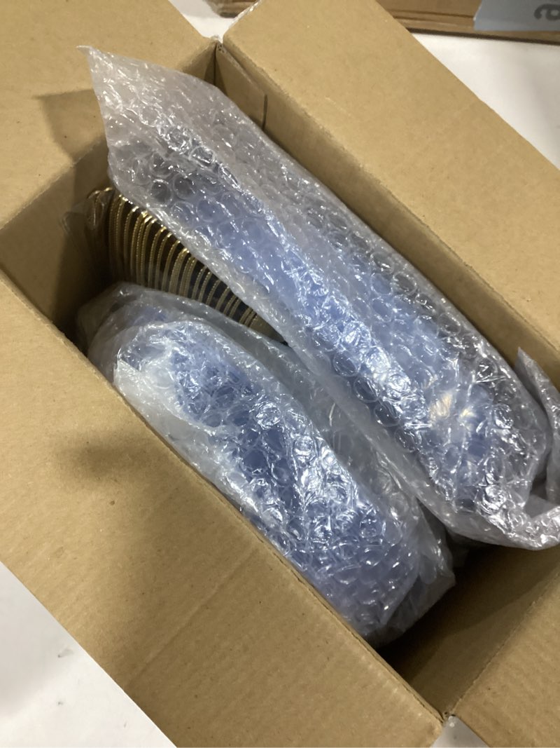 Condition photo showing As Is for 125PCS Blue and Gold Plastic Plates - Airy Blue Disposable Plate - Gorgeous Plates with Gold Plastic Silverware Sets for 25 Guests for Party & Wedding & Spring