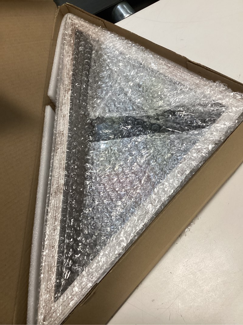 Condition photo showing Good Condition for Flag Display Case for 3' x 5' Flag, American Flag Shadow Box with HD Tempered Glass and Wall Mount, Folded Triangle Flag Holder Frame for Small Flag (Not for Burial Flag) - Vintage White Whitewashed 3'x5' Flag Case