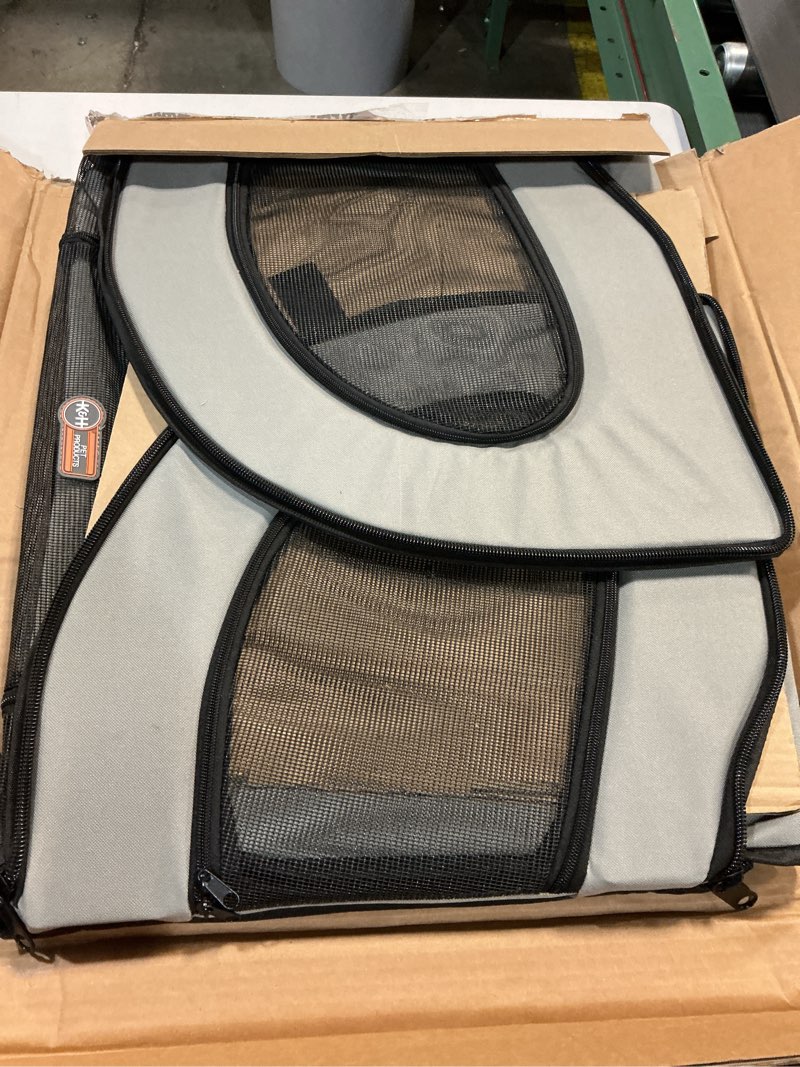 Condition photo showing New/Like New for K&H Pet Products Enclosed Dog Car Seat, Travel Safety Carrier for Pets, Dog Travel Car Seat, Soft-Sided Covered Cat Carrier, Washable Pad, Multiple Entrances, Mesh Windows - Medium 24 X 19 X 17in 24.0"L x 19.0"W x 17.0"H