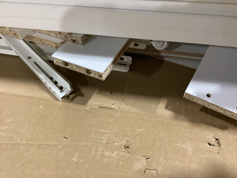 Condition photo showing New/Like New for DEVAISE 5-Drawer Chest, Wood Storage File Cabinet with Wheels, White White 15.7"D x 18.7"W x 25.5"H