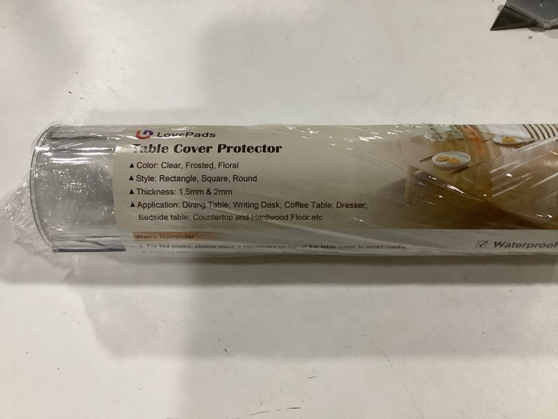 Condition photo showing New/Like New for LovePads Clear Desk Mat 24 x 36 Inch, 1.5mm Thick Clear Table Protector, Waterproof Plastic Table Cover Protector, PVC Desk Protector Mat, Vinyl Desk Cover for Desktop, Coffee & Dining Table 24" x 36" (Rectangular) Clear 1.5mm