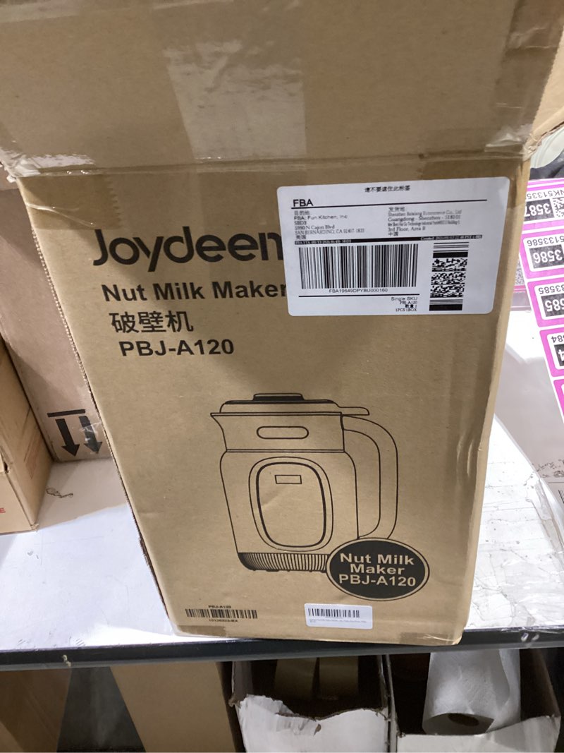 Condition photo showing Good Condition for joydeem nut milk maker machine,adjustable temperature control, 46oz almond, soy, oat, coconut plant-based non-dairy beverage blender with 10 blades, auto clean, boil water, timer, keep warm, white