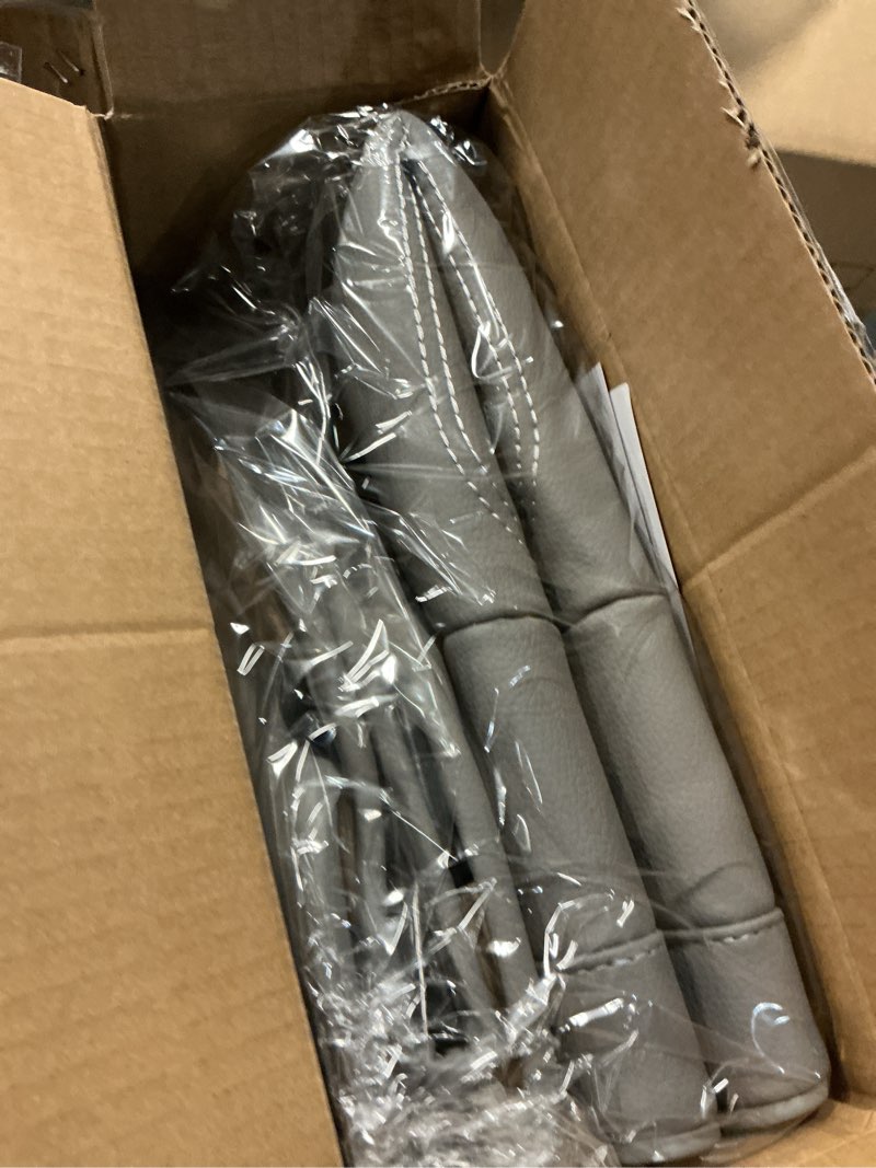 Condition photo showing Good Condition for car seat cover for luxury & comfort - pu leather, anti-slip, full wrap protection with storage pocket for bottom cushion - universal fit for 95% of vehicles (gray,2 piece) 2 piece gray