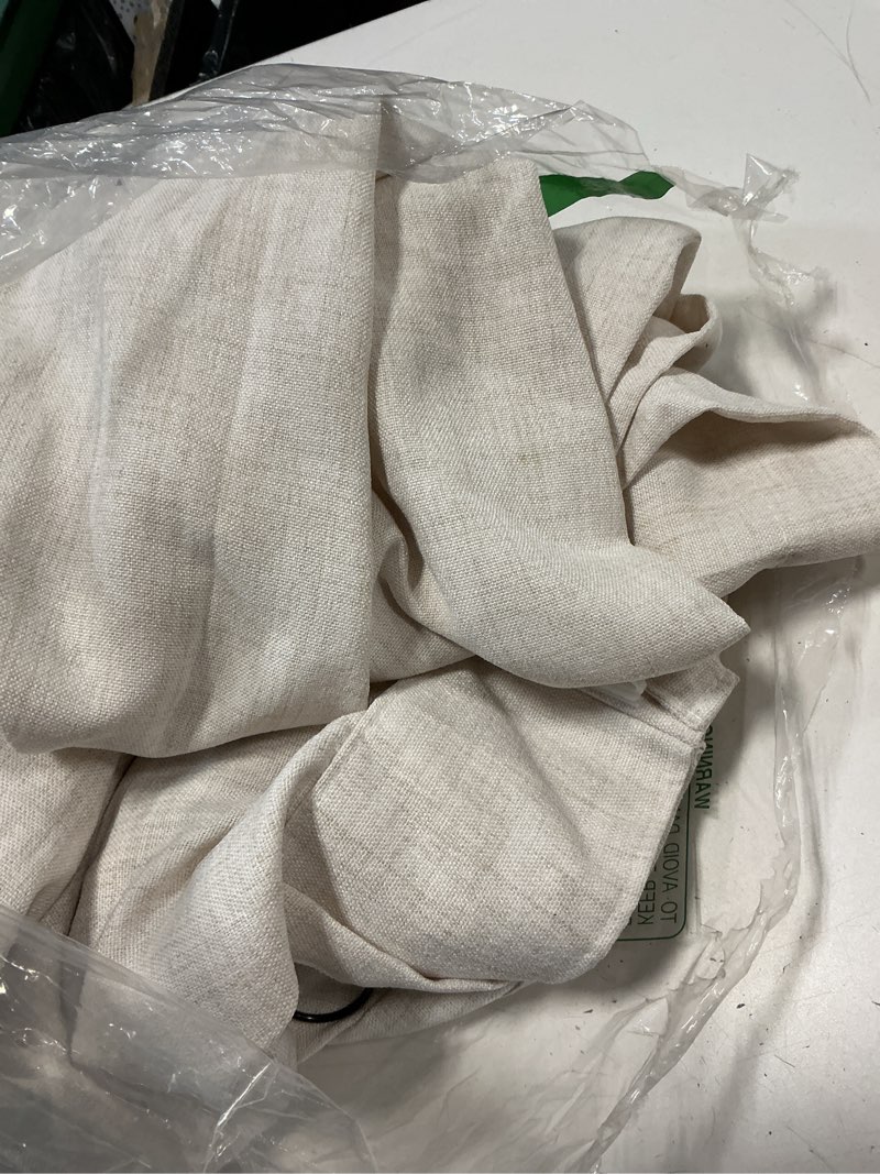 Condition photo showing Good Condition for inovaday 100% blackout curtains for bedroom, black out curtains 84 inch long, clip rings linen blackout drapes, thermal insulated room darkening for living room, 2 panels - beige,w50xl84 beige 50"w x 84"l (pack of 2)
