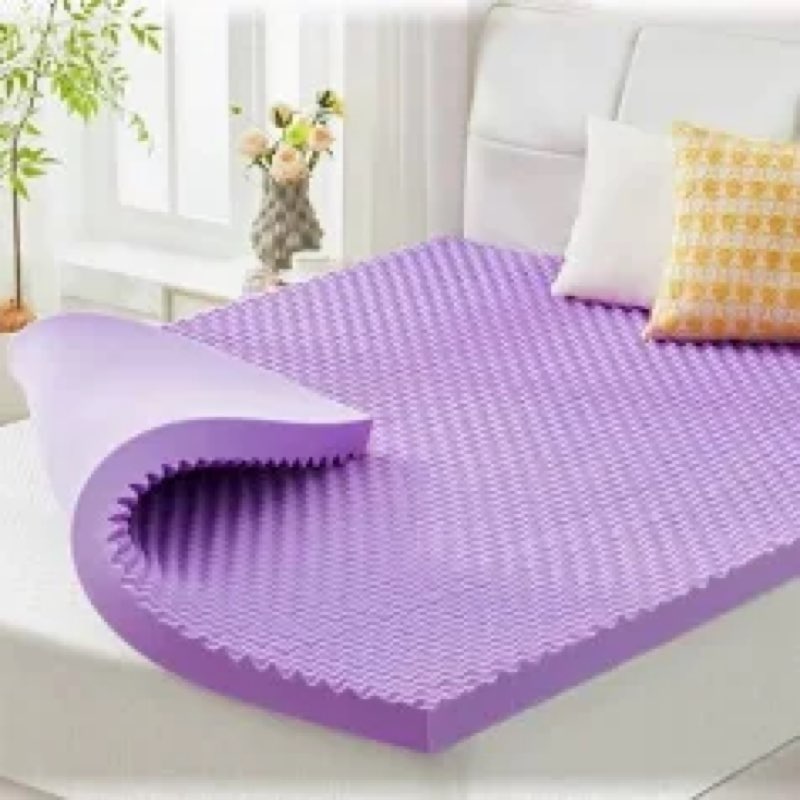 bdeus 2 inch mattress topper, cooling gel memory foam bed topper for pressure relief and back pain, certipur-us certified, dorm essentials, twin (purple)