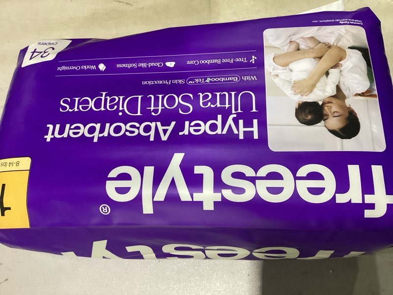 Condition photo showing Good Condition for freestyle hyper absorbent ultra soft diapers 34 pack size 1