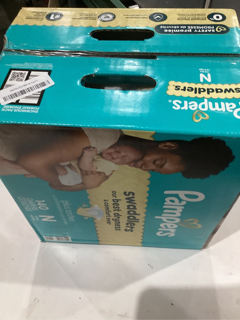Condition photo showing New/Like New for pampers swaddlers diapers, size 0 (up to 10 lbs), 140 count, absorbent, keeps baby dry and comfortable, skin safe disposable baby diaper (packaging may vary) newborn 140