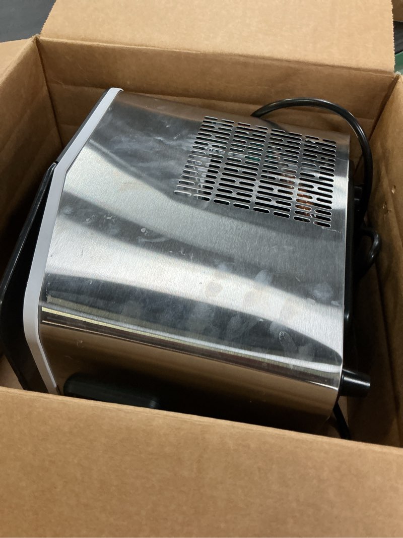 Condition photo showing As Is for aeitto ice maker countertop 26lbs/24h, ice machine 8 ice cubes ready in 6 mins, 2 sizes of bullet ice portable ice makers with basket & scoop, auto self-cleaning for home/kitchen/office stainless 26lbs stainless silver 1
