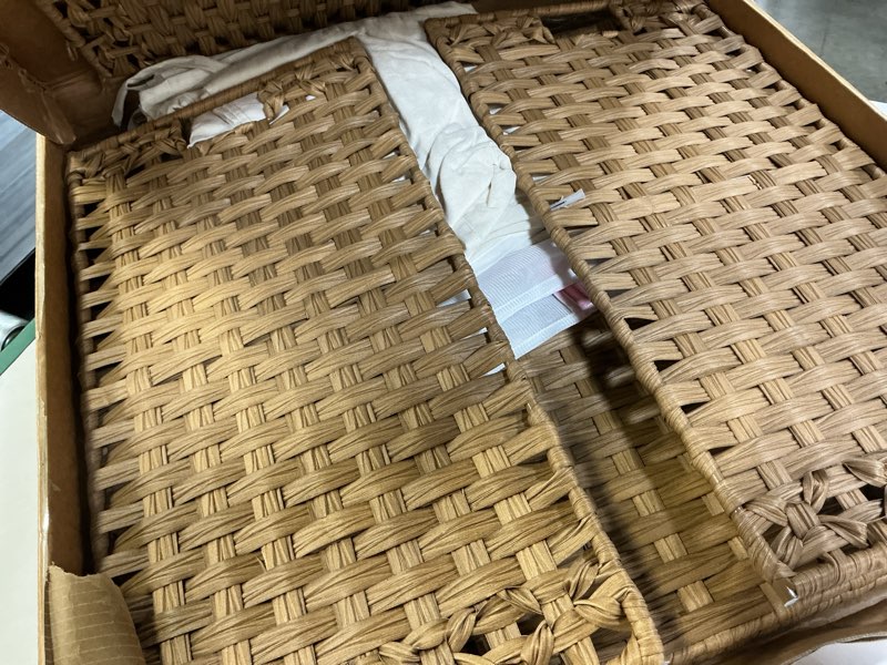 Condition photo showing Good Condition for laundry hamper with lid laundry basket 132 l (35 gal) wicker clothes hamper, handwoven rattan hamper with handles and 4 removable liner bags, 6 mesh bags for laundry bedroom natural 35.0 gal natural