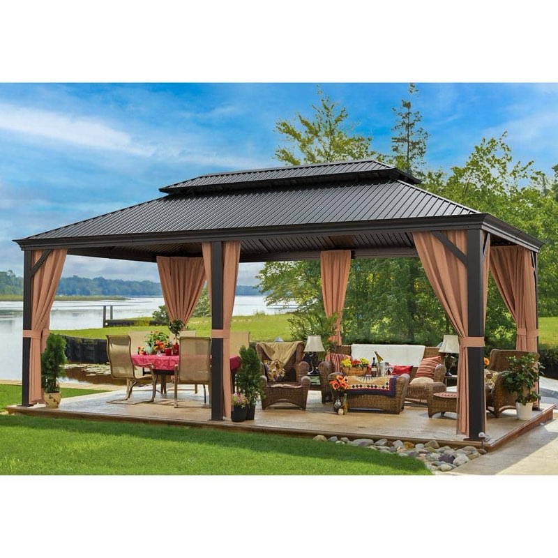  12 Ft. W x 20 Ft. D Aluminum Patio Gazebo(incomplete box 6/6)