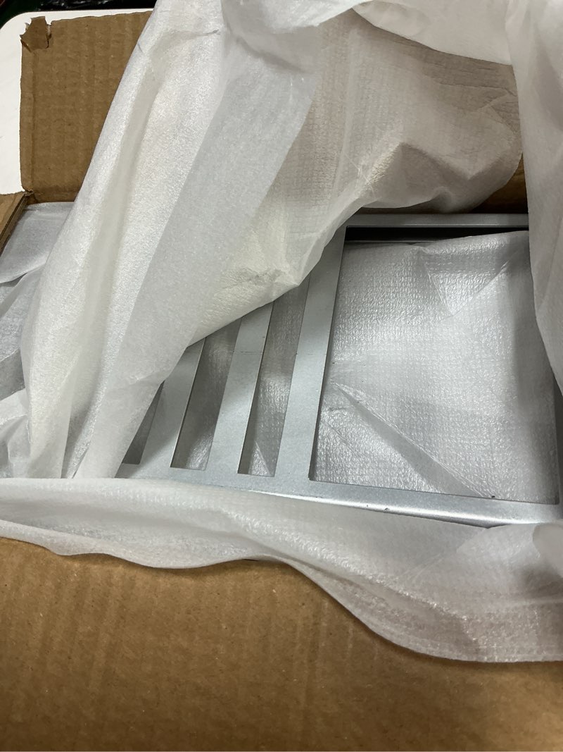 Condition photo showing Good Condition for mygift silver metal over the sink organizer shelf with pull out drawer, expandable kitchen caddy rack, bathroom storage shelf riser with scrollwork design