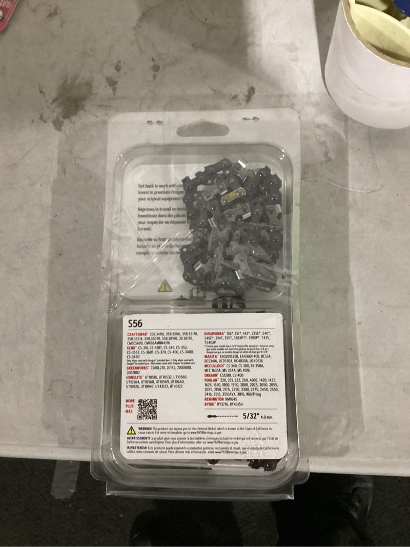 Condition photo showing Good Condition for s56 chainsaw chain for 16 in. bar, fits makita, echo, husqvarna, craftsman, poulan and more (2-pack)