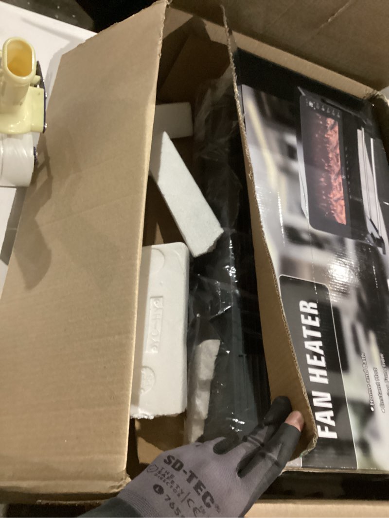 Condition photo showing As Is for Space Heater, Space Heaters for Indoor Use, Fireplace Heater, WiFi and Tuya App Controlled, 3D Flame Effect, 1500W Portable Air Conditioner Fast Heating Space, Easy Installation, 24H Timer WiFi Control