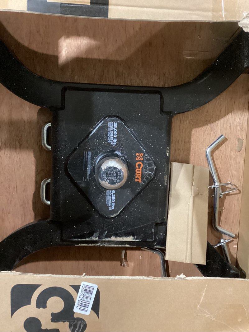 Condition photo showing As Is for curt 16085 spyder 5th wheel to gooseneck adapter hitch, fits industry-standard rails, 25,000 lbs, 2-5/16-inch ball