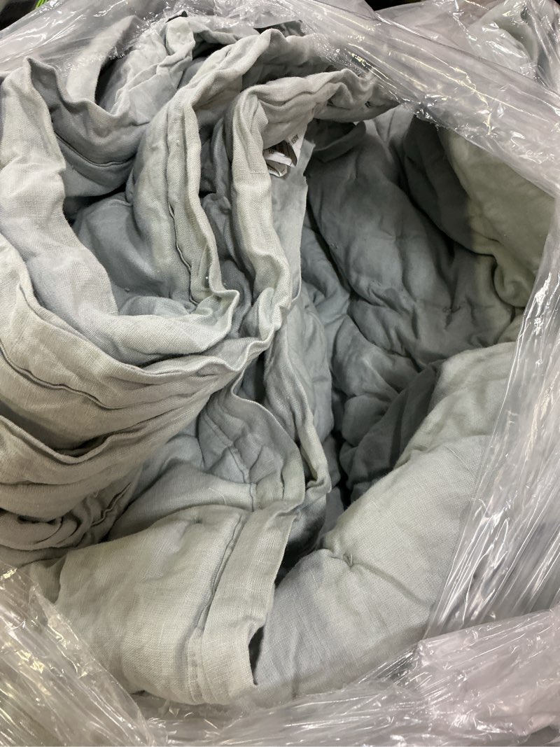Condition photo showing As Is for european linen dream quilt, full/queen, mist