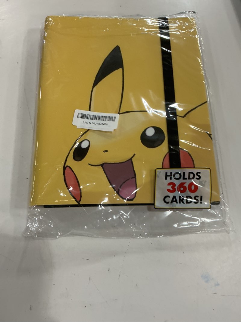 Condition photo showing New/Like New for ultra pro - 2025 pikachu 9 pocket pro binder for pokémon cards & standard size cards, holds up to 360 cards in ultra pro 9 pocket pages