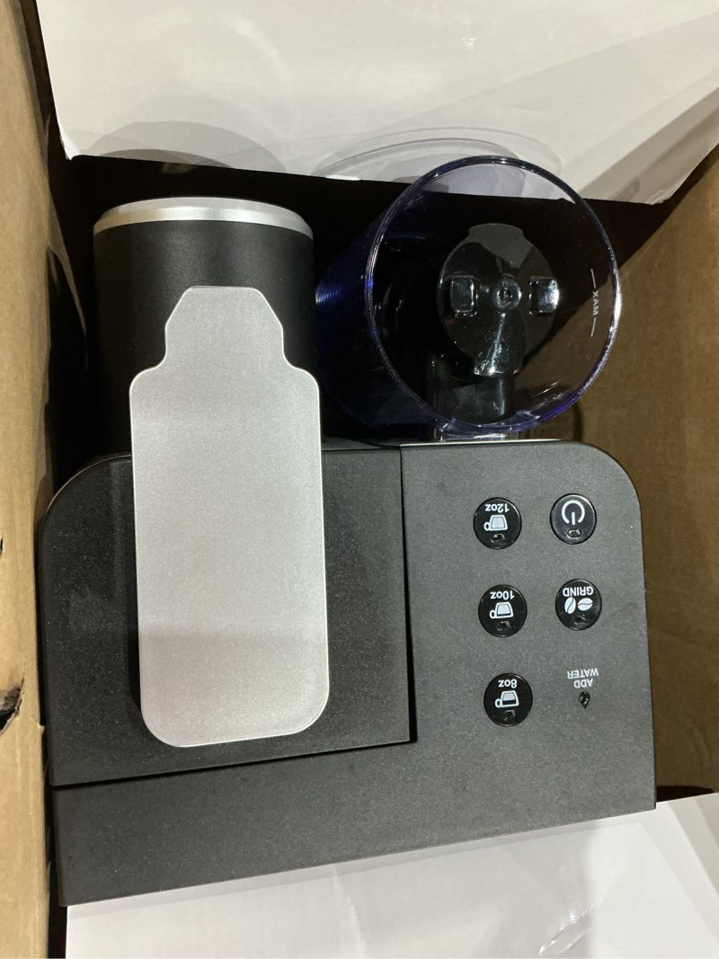 Condition photo showing As Is for cuisinart single-serve coffee maker + coffee grinder with 8, 10, and 12 oz. serving size, compatible with single-cup pods, 48-ounce removable reservoir, stainless steel, dgb-2ss