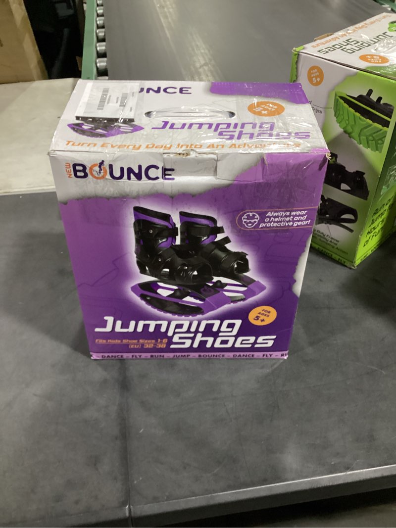 Condition photo showing Good Condition for new bounce jumping shoes - kangaroo jumping shoes for kids - exercise moon shoes - bouncy shoes for ages 8-12 - size 1-6 (32-38 eu) purple