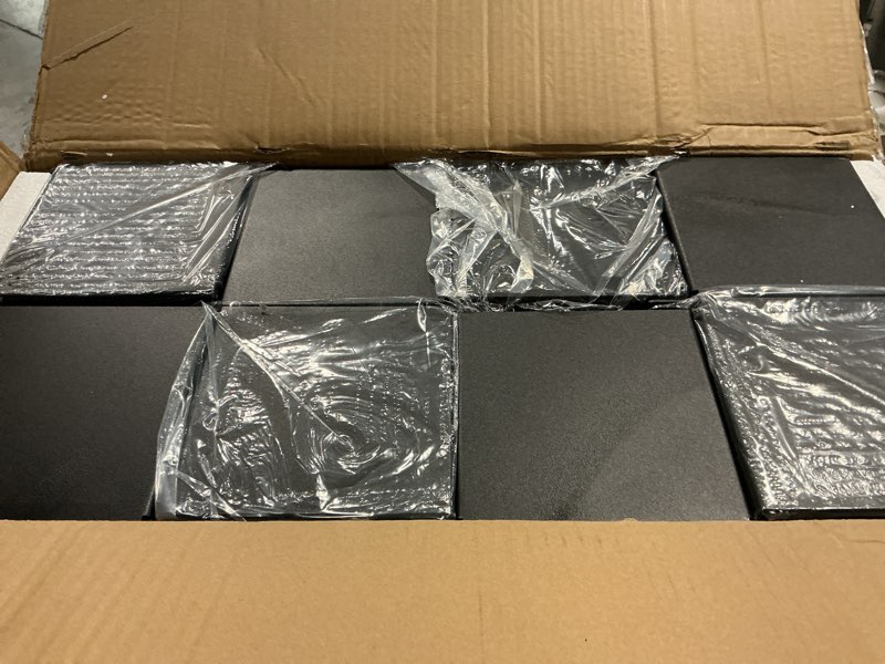 Condition photo showing Good Condition for 6x6 post base 8 pcs, (inner size 5.6x5.6) post brackets kit, heavy duty black metal powder-coated post anchor outdoor framing module fit for support deck base plate pergola brackets fence kit 6"x 6" 8 pcs