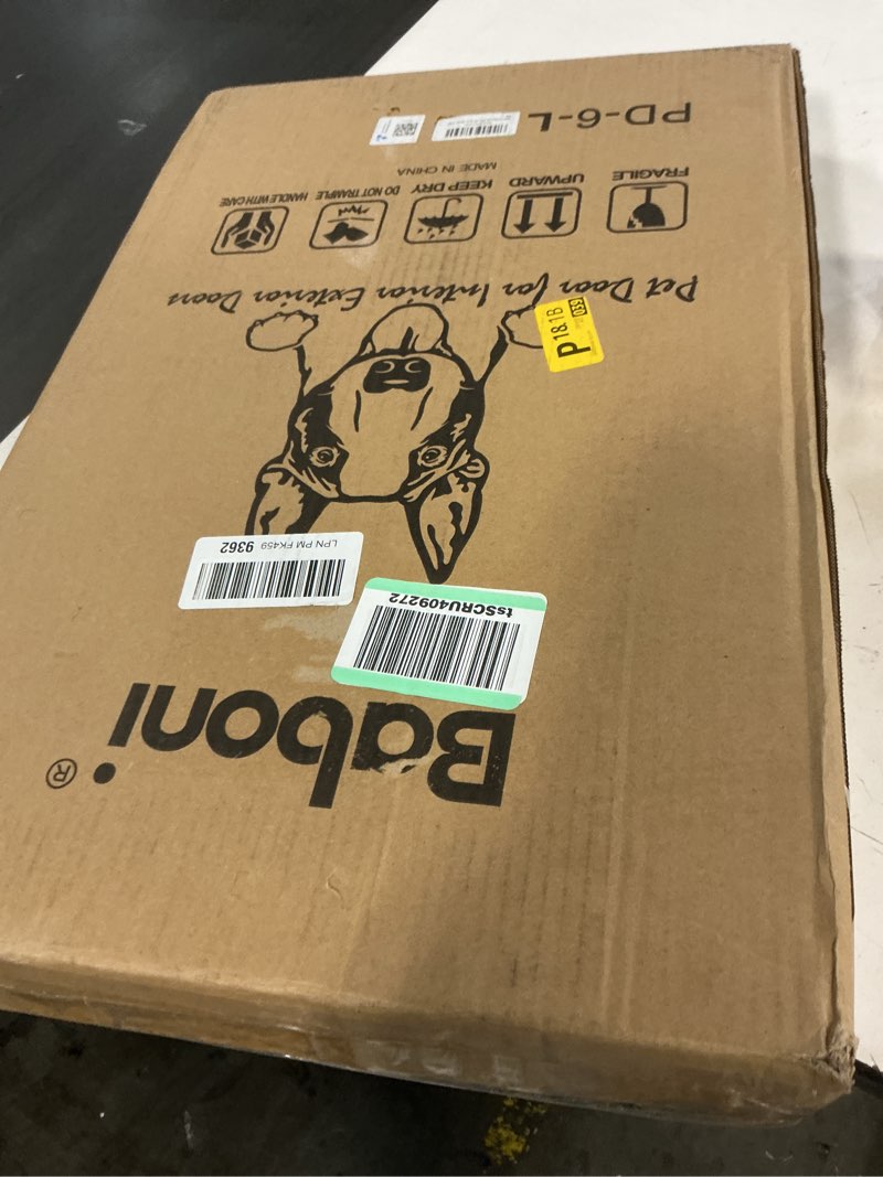 Condition photo showing New/Like New for Baboni 3-Flaps Pet Door for Interior and Exterior Doors, Durable Plastic Frame and Telescoping Tunnel, Aluminum Lock/Metal Panel, Strong Magnetic Flaps, Never Rust Dog Door (Pets Up to 100 Lb) -Large Large for Door(Plastic Frame)