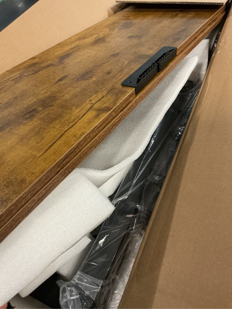 Condition photo showing Good Condition for Veken 39.4" Small Electric Standing Desk, Height Adjustable Sit Stand Up, Wood Desktop, Work Home Office Computer PC Desks, Writing Study Bedroom Rising Table, Brown 39.4 Inch Brown