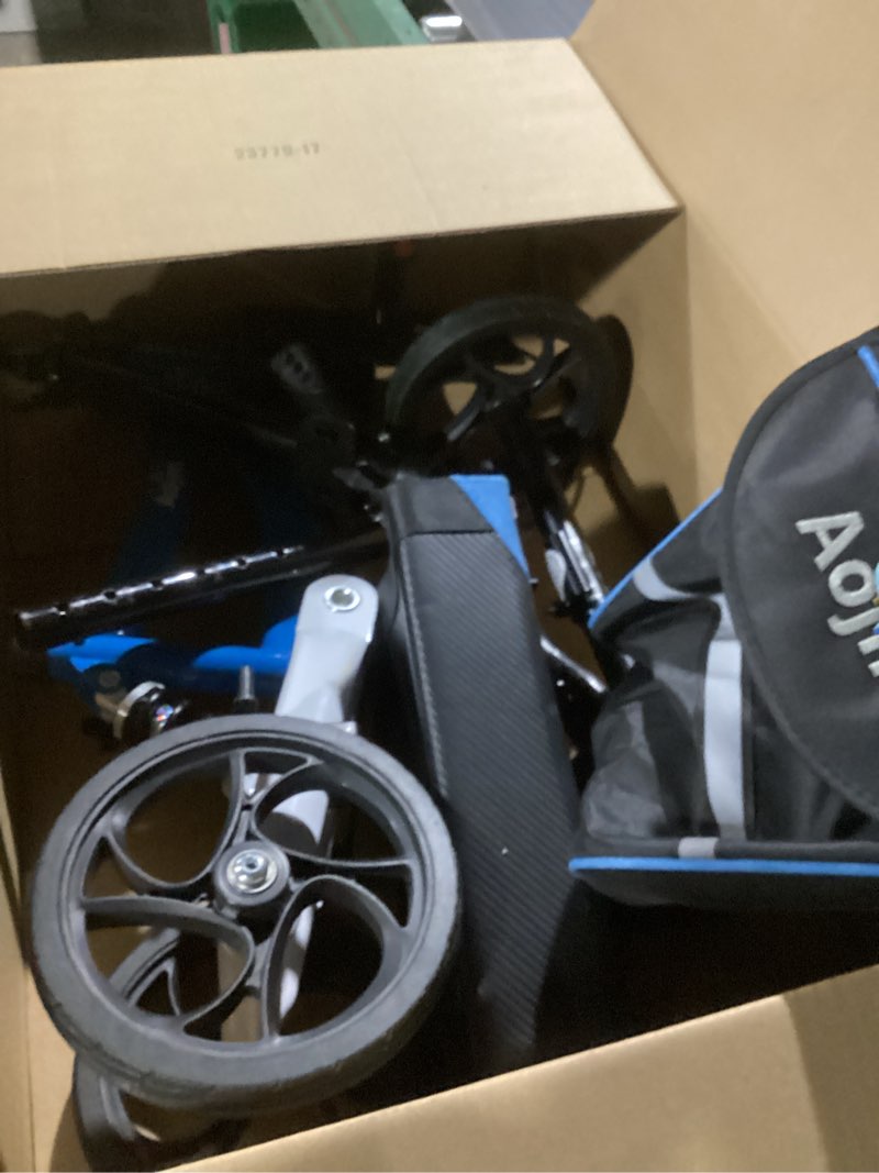 Condition photo showing Good Condition for Aojin Knee Scooter for Adults for FootInjuries, 300lbs Capacity, All Terrain Foldable Knee Scooter Walker with Bag, 13" Wide Pu Seat, Compact Crutches Alternative (Blue)