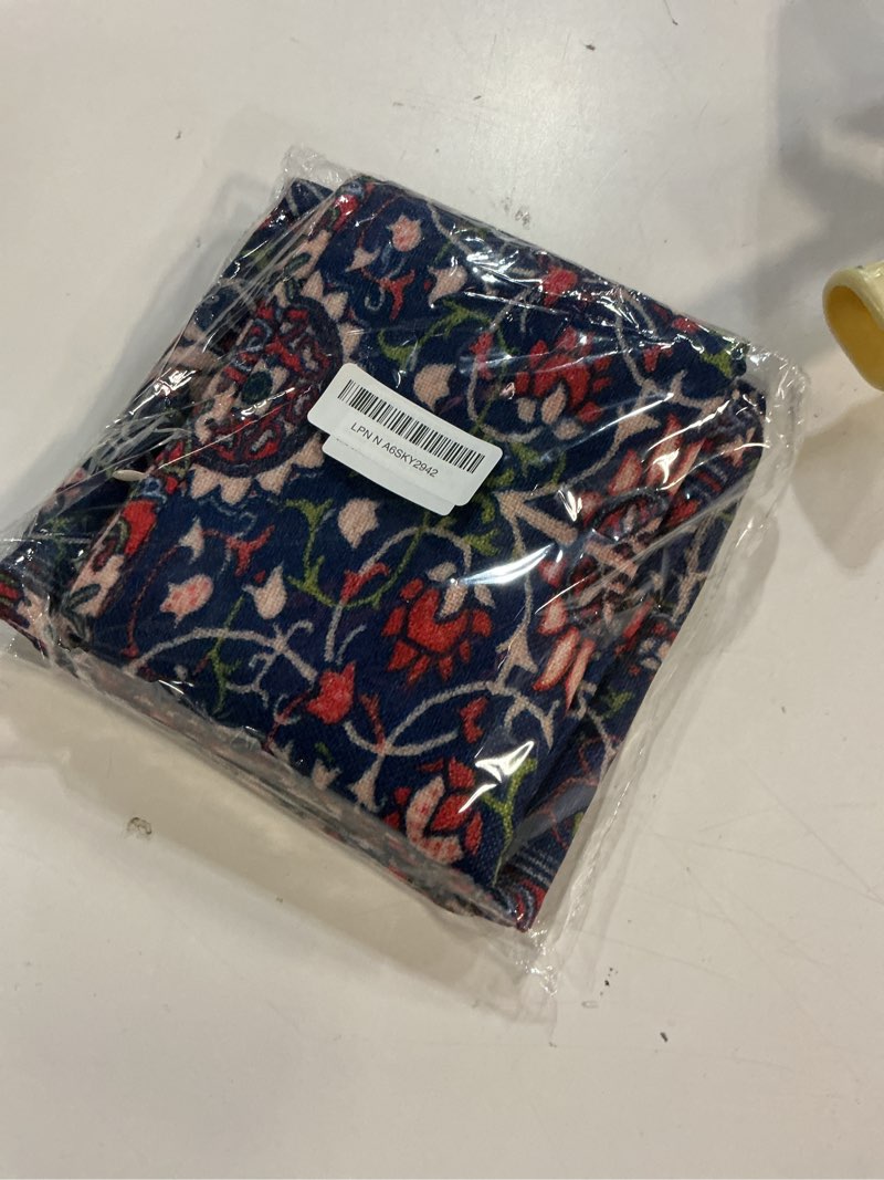 Condition photo showing Good Condition for Vintage Navy Blue Floral Pillow Covers 24X24 Inch Set of 2 Boho Ethnic Carpet Pattern Decorative Throw Pillow Case Square Linen Red Art Decor Cushion Cover for Home Couch Sofa Bedroom 24" x 24" (Pack of 2) Navy Blue Boho