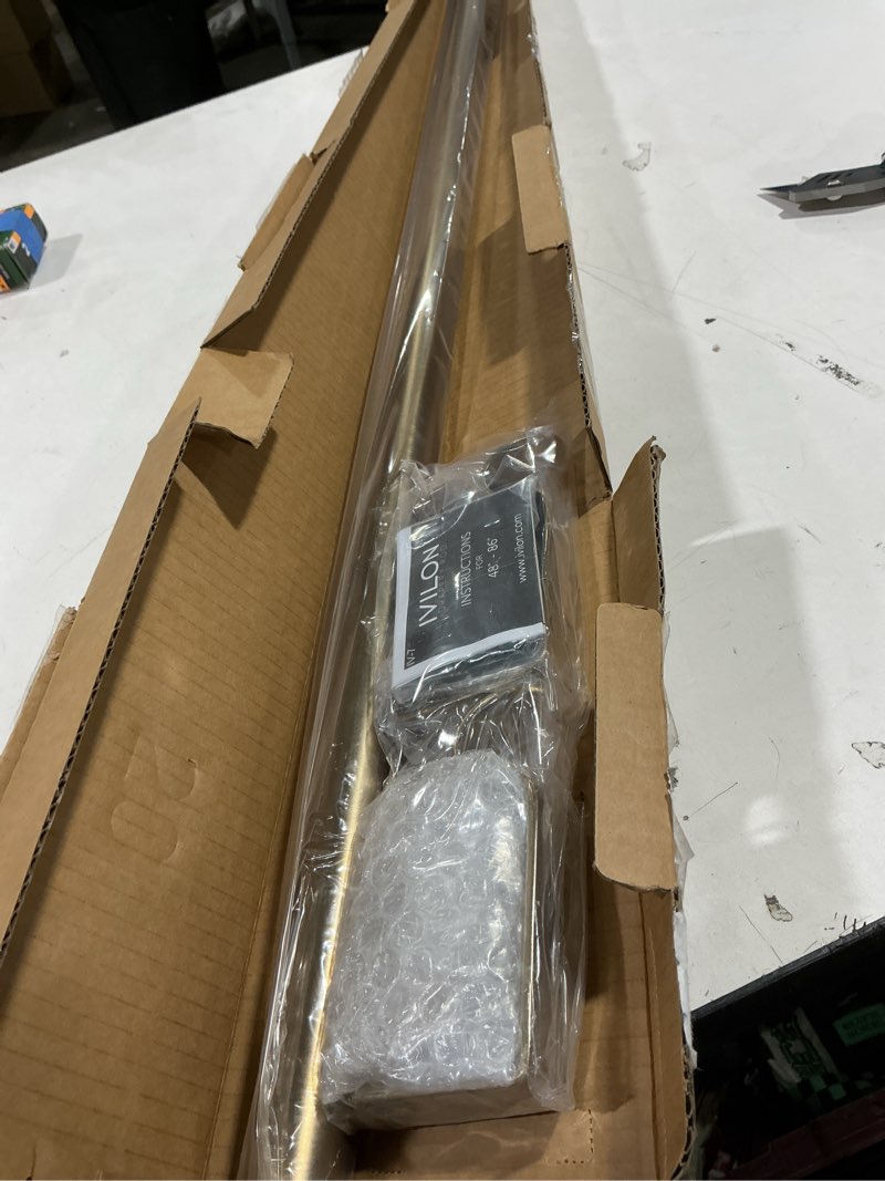 Condition photo showing Good Condition for Ivilon Drapery Window Curtain Rod - End Cap Style Design 1 Inch Pole. 48 to 86 Inch Color Warm Gold 48 to 86 in.