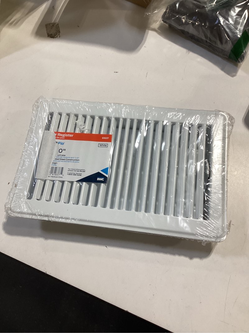 Condition photo showing Good Condition for 61637 - 6 In. X 10 In. (Duct Size) Steel Floor Register White - Ez-Flo 